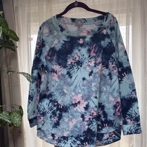 Talbots Blue and Pink Tie-Dye Sweatshirt